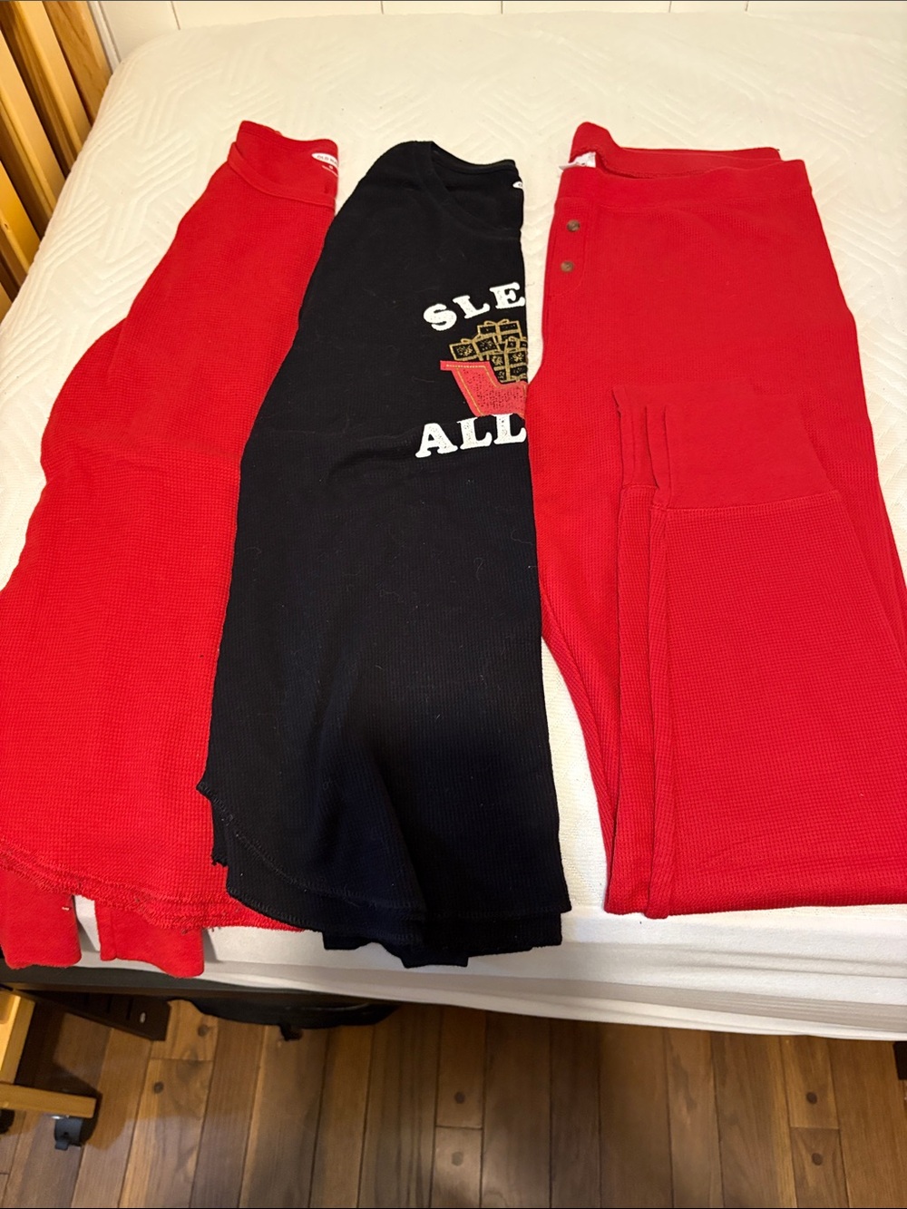 Old Navy Black & Red Three-Piece Thermal Sleep Set